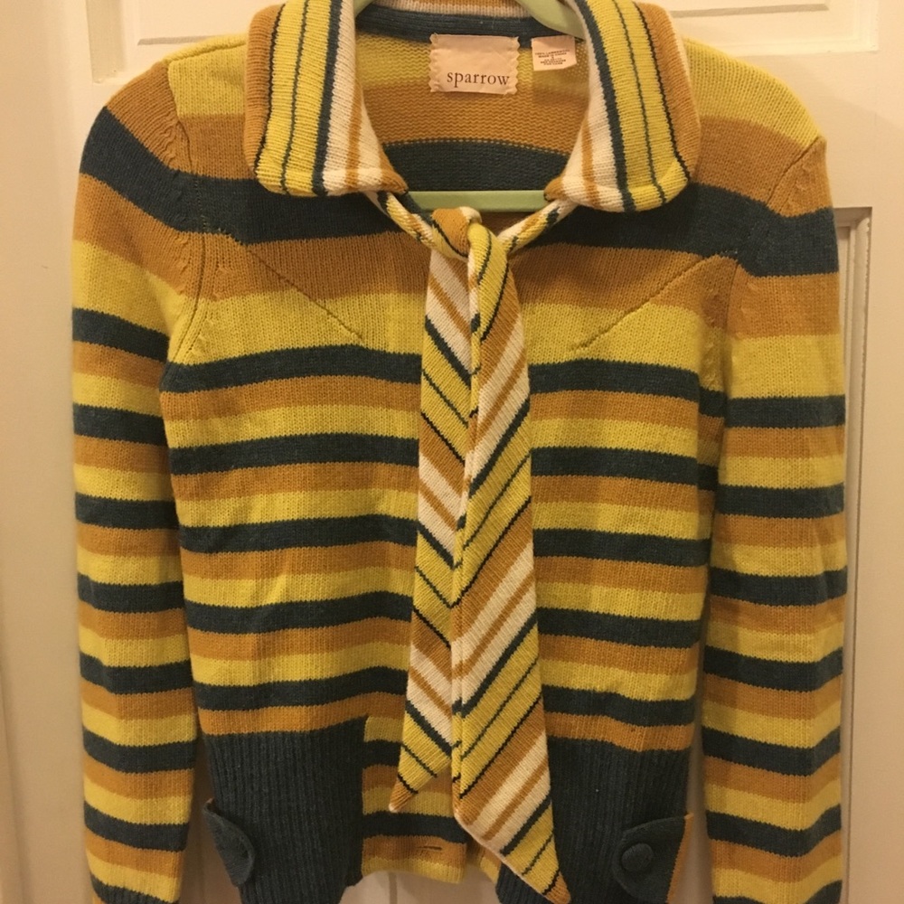 Anthropologie Sparrow striped wool cardigan sweater